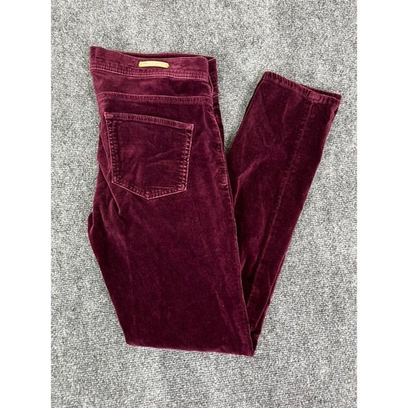 Pilcro The Letterpress Stet Velvet Skinny Stretch Pants Maroon Size 29 - Picture 5 of 9